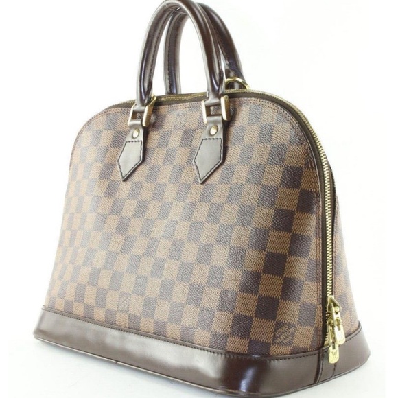 AUTHENTIC LOUIS VUITTON Alma Pm Damier Ebene LeatherCanvas Handbag - Picture 1 of 14
